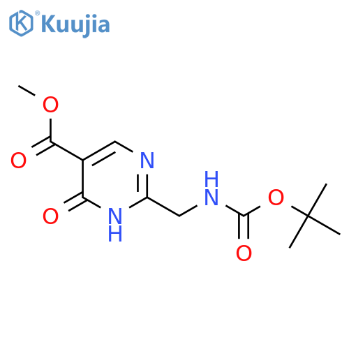 methyl 2-({(tert-butoxy)carbonylamino}methyl)-4-hydroxypyrimidine-5-carboxylate structure