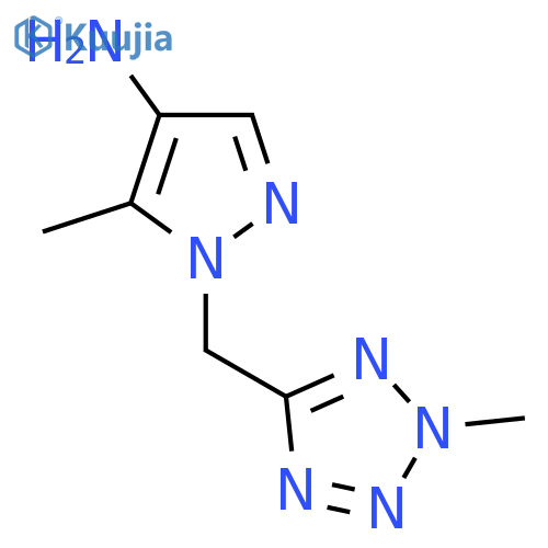 5-methyl-1-(2-methyl-2H-1,2,3,4-tetrazol-5-yl)methyl-1H-pyrazol-4-amine structure