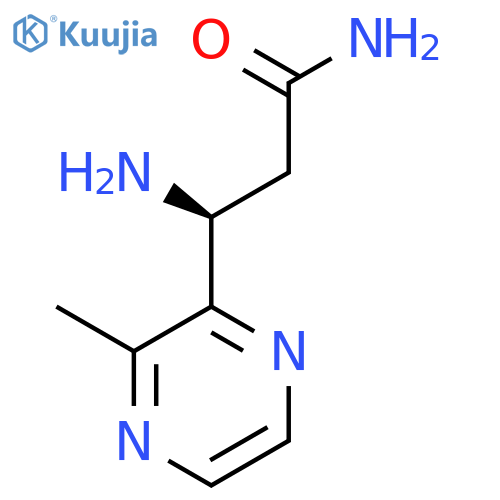 (3S)-3-amino-3-(3-methylpyrazin-2-yl)propanamide structure