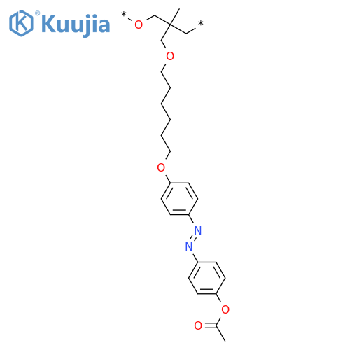 Poly[oxy[2-[[[6-[4-[[4-(acetyloxy)phenyl]azo]phenoxy]hexyl]oxy]methyl]-2-methyl-1,3-propanediyl]] structure