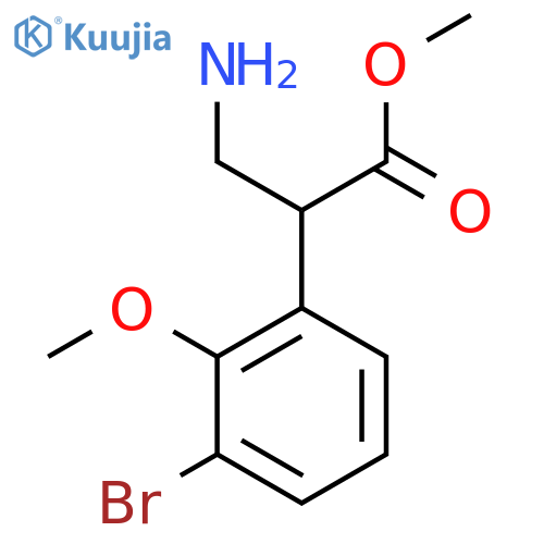 methyl 3-amino-2-(3-bromo-2-methoxyphenyl)propanoate structure