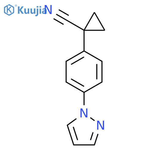 1-4-(1H-pyrazol-1-yl)phenylcyclopropane-1-carbonitrile structure