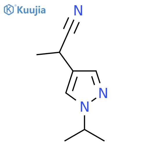 2-1-(propan-2-yl)-1H-pyrazol-4-ylpropanenitrile structure