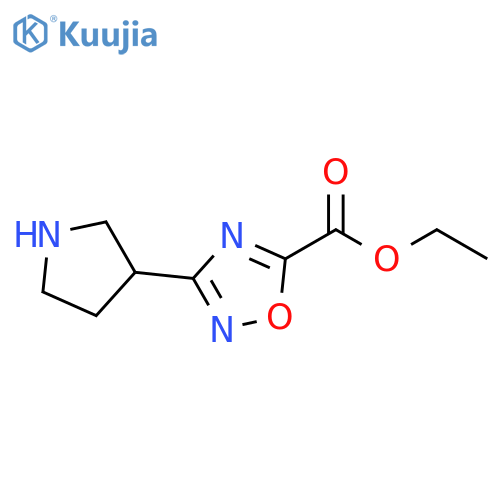 1,2,4-Oxadiazole-5-carboxylic acid, 3-(3-pyrrolidinyl)-, ethyl ester structure