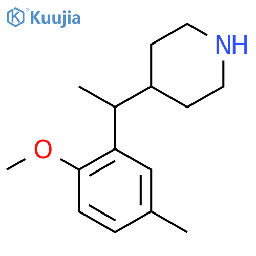4-1-(2-methoxy-5-methylphenyl)ethylpiperidine structure