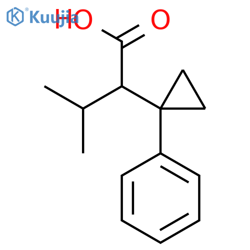 3-methyl-2-(1-phenylcyclopropyl)butanoic acid structure