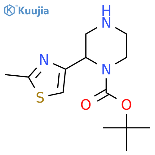 tert-butyl 2-(2-methyl-1,3-thiazol-4-yl)piperazine-1-carboxylate structure