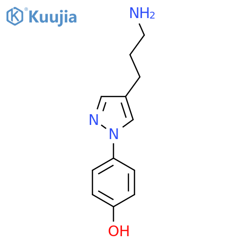 4-4-(3-aminopropyl)-1H-pyrazol-1-ylphenol structure