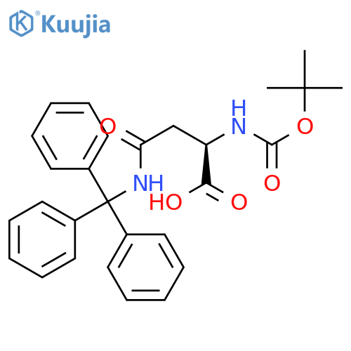 (2R)-2-{[(tert-butoxy)carbonyl]amino}-3-[(triphenylmethyl)carbamoyl]propanoic acid structure
