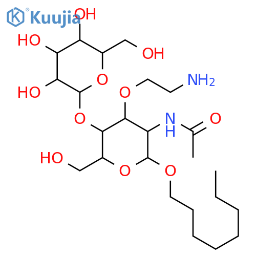β-D-Glucopyranoside, octyl 2-(acetylamino)-3-O-(2-aminoethyl)-2-deoxy-4-O-β-D-galactopyranosyl- structure