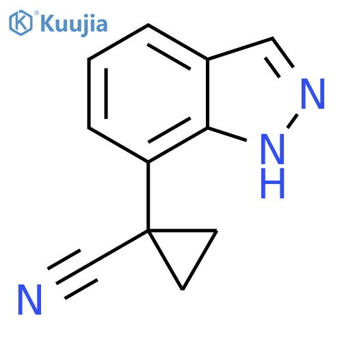 1-(1H-indazol-7-yl)cyclopropane-1-carbonitrile structure