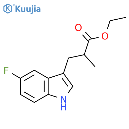 3-(5-Fluoro-1H-indol-3-yl)-2-methyl-propionic acid ethyl ester structure