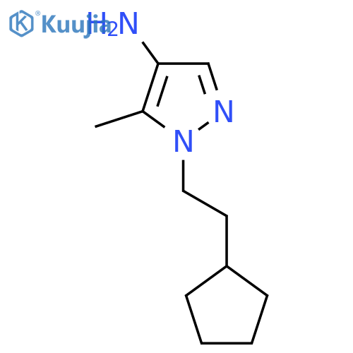 1-(2-cyclopentylethyl)-5-methyl-1H-pyrazol-4-amine structure