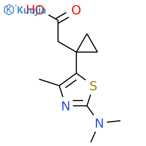 2-{1-2-(dimethylamino)-4-methyl-1,3-thiazol-5-ylcyclopropyl}acetic acid structure