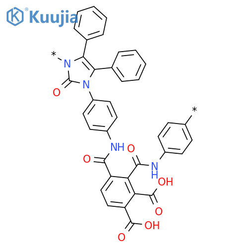 Poly[(2-oxo-4,5-diphenyl-1H-imidazole-1,3(2H)-diyl)-1,4-phenyleneiminocarbonyl(dicarboxyphenylene)carbonylimino-1,4-phenylene] structure