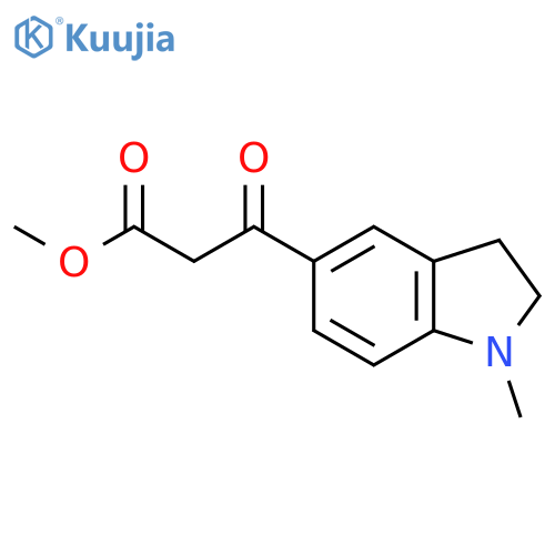 methyl 3-(1-methyl-2,3-dihydro-1H-indol-5-yl)-3-oxopropanoate structure