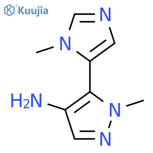 1-methyl-5-(1-methyl-1H-imidazol-5-yl)-1H-pyrazol-4-amine structure