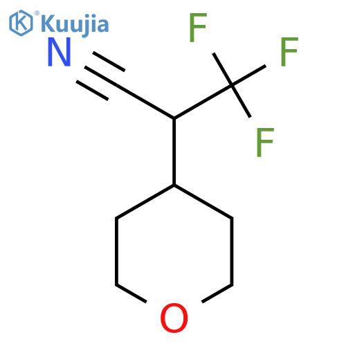 3,3,3-Trifluoro-2-(oxan-4-yl)propanenitrile structure