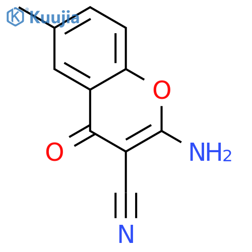 4H-1-Benzopyran-3-carbonitrile, 2-amino-6-methyl-4-oxo- structure
