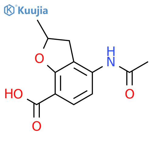 7-Benzofurancarboxylic acid, 4-(acetylamino)-2,3-dihydro-2-methyl- structure