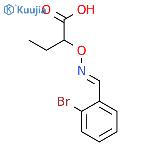 Butanoic acid, 2-[[(E)-[(2-bromophenyl)methylene]amino]oxy]- structure