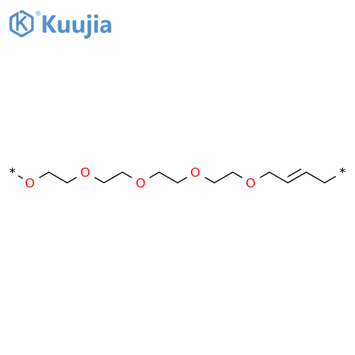 Poly(oxy-1,2-ethanediyloxy-1,2-ethanediyloxy-1,2-ethanediyloxy-1,2-ethanediyloxy-2-butene-1,4-diyl) structure
