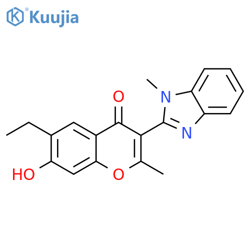 6-ethyl-7-hydroxy-2-methyl-3-(1-methyl-1H-1,3-benzodiazol-2-yl)-4H-chromen-4-one structure