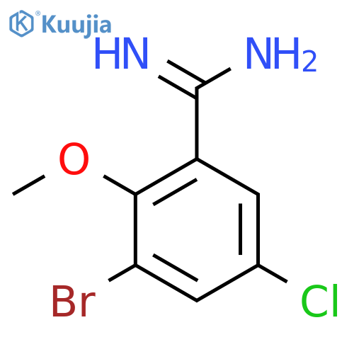 3-Bromo-5-chloro-2-methoxybenzene-1-carboximidamide structure