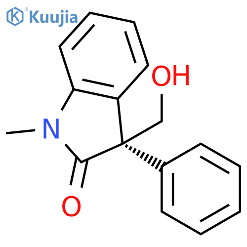 2H-Indol-2-one, 1,3-dihydro-3-(hydroxymethyl)-1-methyl-3-phenyl-, (3S)- structure