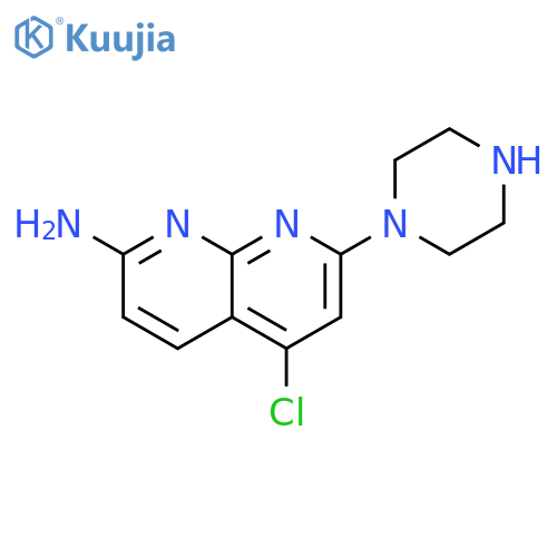 1,8-Naphthyridin-2-amine, 5-chloro-7-(1-piperazinyl)- structure