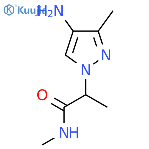 2-(4-amino-3-methyl-1H-pyrazol-1-yl)-N-methylpropanamide structure