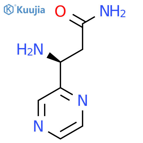 (3S)-3-amino-3-(pyrazin-2-yl)propanamide structure