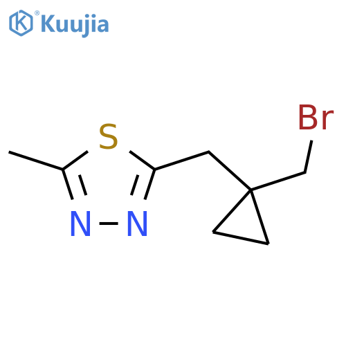 1,3,4-Thiadiazole, 2-[[1-(bromomethyl)cyclopropyl]methyl]-5-methyl- structure