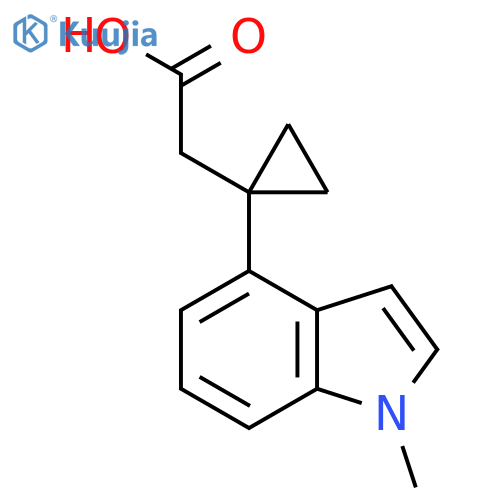 2-1-(1-methyl-1H-indol-4-yl)cyclopropylacetic acid structure
