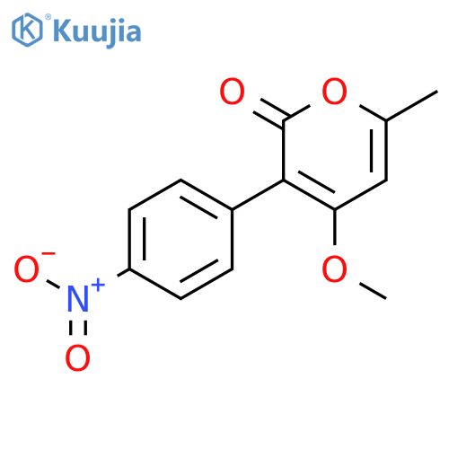 2H-Pyran-2-one, 4-methoxy-6-methyl-3-(4-nitrophenyl)- structure