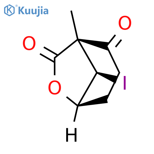6-Oxabicyclo[3.2.1]octane-2,7-dione, 8-iodo-1-methyl-, (1R,5R,8R)- structure