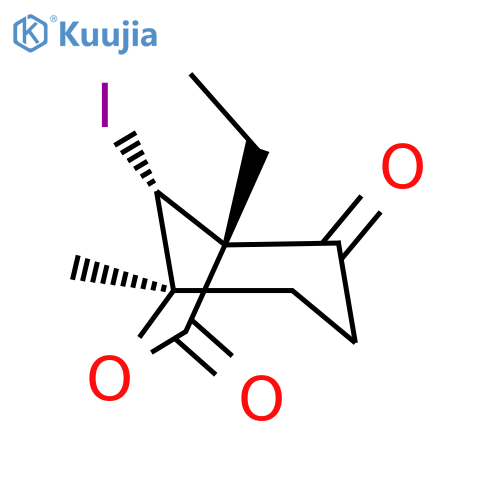6-Oxabicyclo[3.2.1]octane-2,7-dione, 1-ethyl-8-iodo-5-methyl-,(1R,5R,8R)- structure