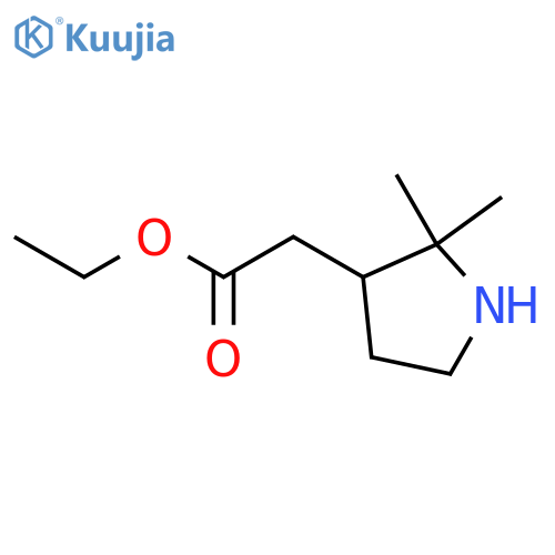 3-Pyrrolidineacetic acid, 2,2-dimethyl-, ethyl ester structure