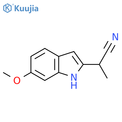 2-(6-methoxy-1H-indol-2-yl)propanenitrile structure