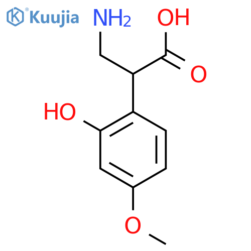 3-amino-2-(2-hydroxy-4-methoxyphenyl)propanoic acid structure