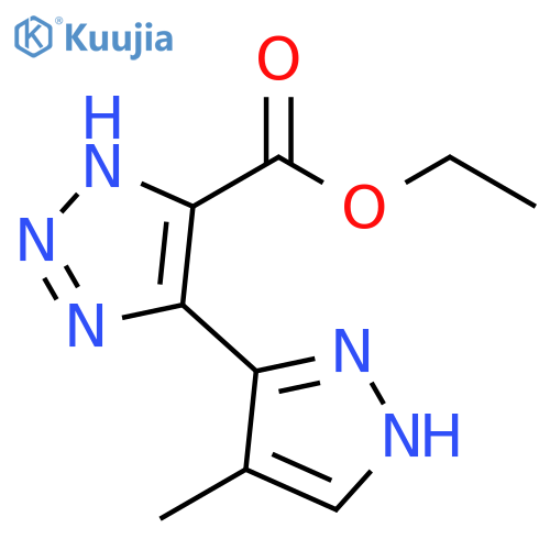 1H-1,2,3-Triazole-5-carboxylic acid, 4-(4-methyl-1H-pyrazol-3-yl)-, ethyl ester structure