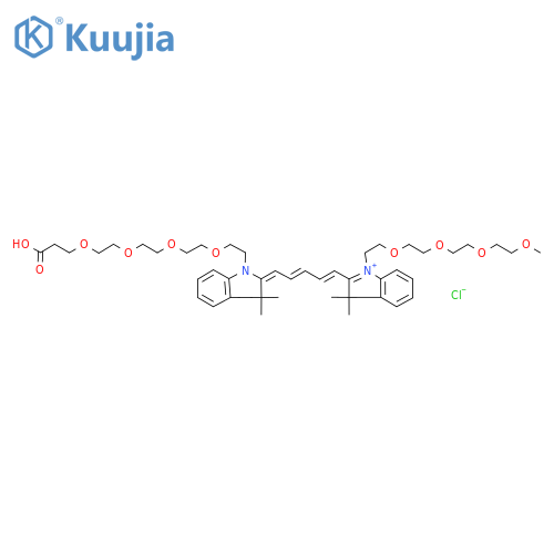 N-(m-PEG4)-N'-(PEG4-acid)-Cy5 structure