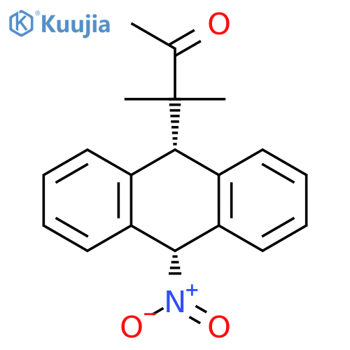 2-Butanone, 3-(cis-9,10-dihydro-10-nitro-9-anthracenyl)-3-methyl- structure