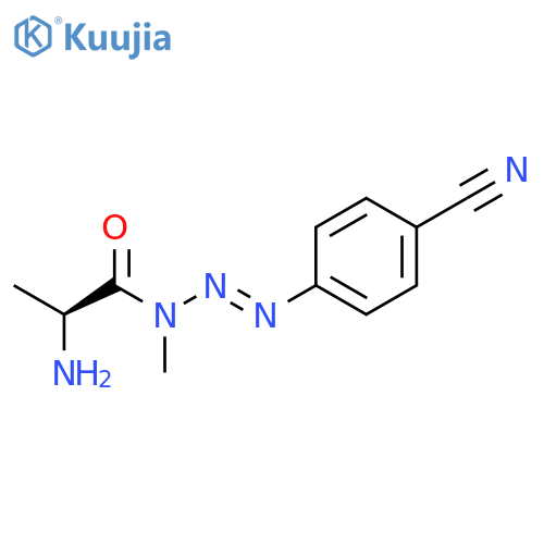 Benzonitrile, 4-[3-[(2S)-2-amino-1-oxopropyl]-3-methyl-1-triazenyl]- structure