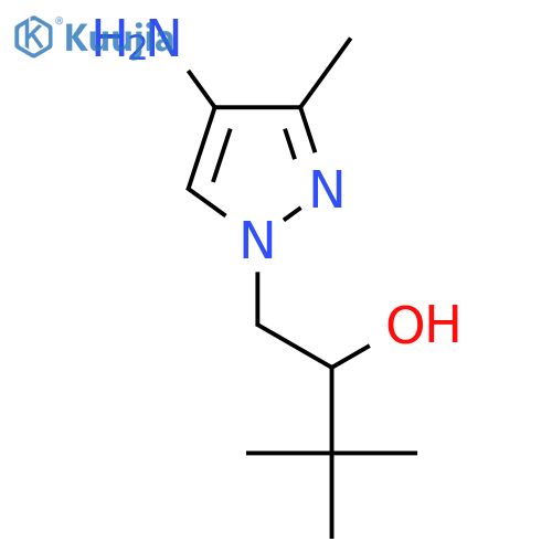 1-(4-amino-3-methyl-1H-pyrazol-1-yl)-3,3-dimethylbutan-2-ol structure
