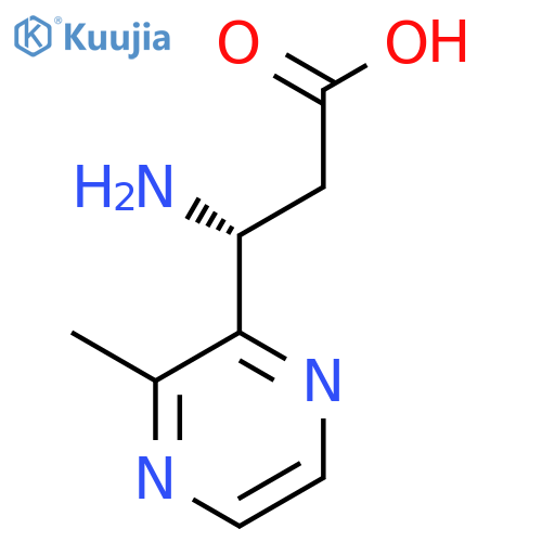 (3R)-3-amino-3-(3-methylpyrazin-2-yl)propanoic acid structure