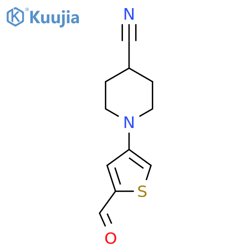 1-(5-Formylthiophen-3-yl)piperidine-4-carbonitrile structure