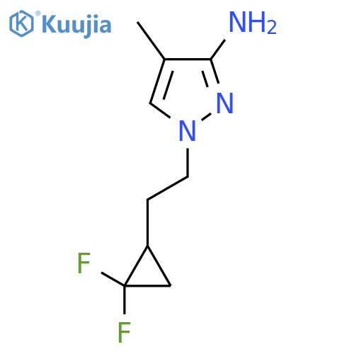 1-2-(2,2-difluorocyclopropyl)ethyl-4-methyl-1H-pyrazol-3-amine structure