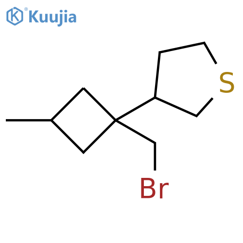 Thiophene, 3-[1-(bromomethyl)-3-methylcyclobutyl]tetrahydro- structure