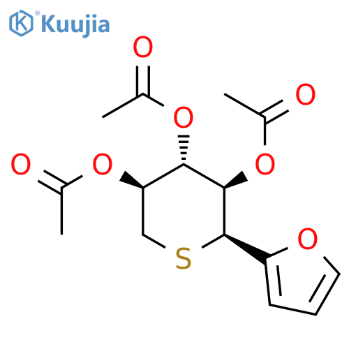 D-Xylitol, 1,5-dideoxy-1,5-epithio-1-C-2-furanyl-, triacetate, (1S)- structure